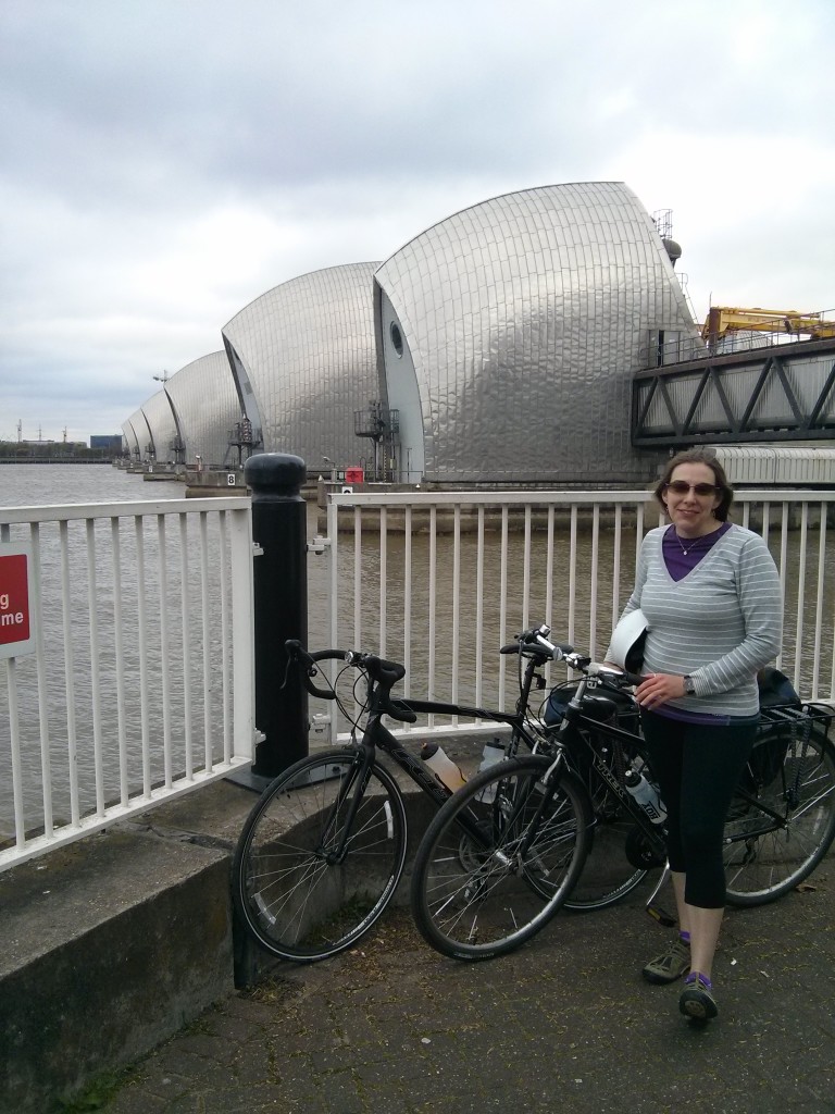 Audrey at the Thames Barrier